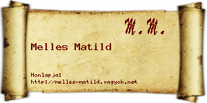 Melles Matild névjegykártya